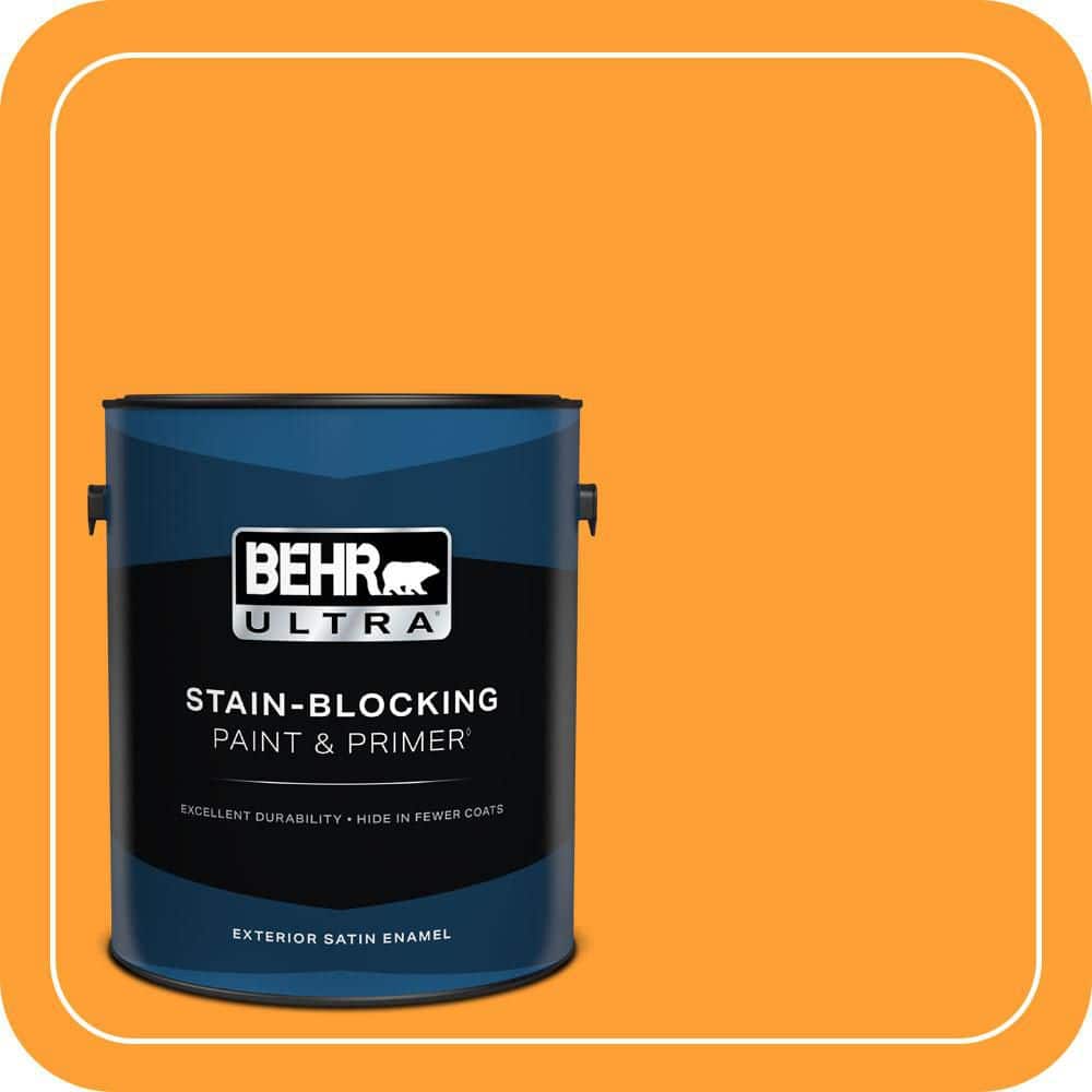 BEHR ULTRA 1 gal. #P250-7 Blazing Bonfire Satin Enamel Exterior Paint & Primer