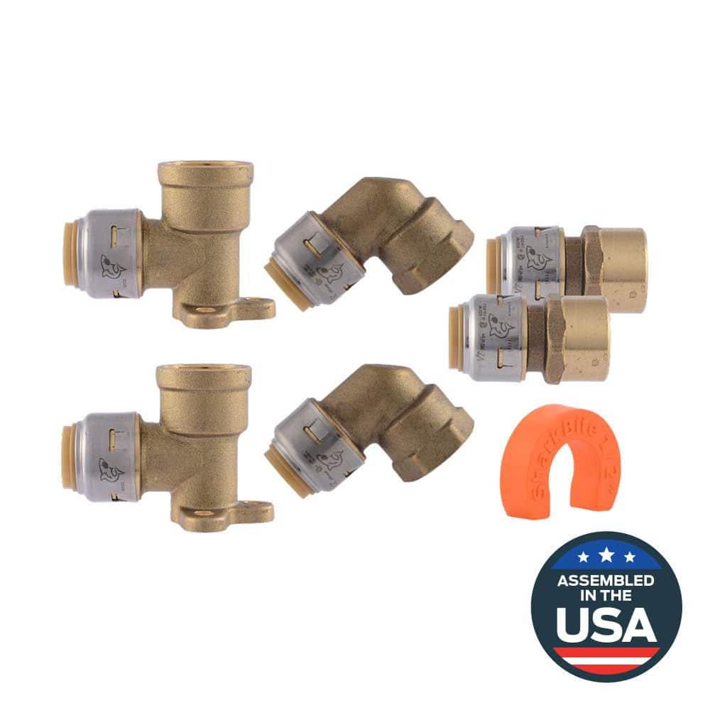 SharkBite Max 1/2 in. Push-to-Connect Brass Shower/Tub Installation Kit (1)