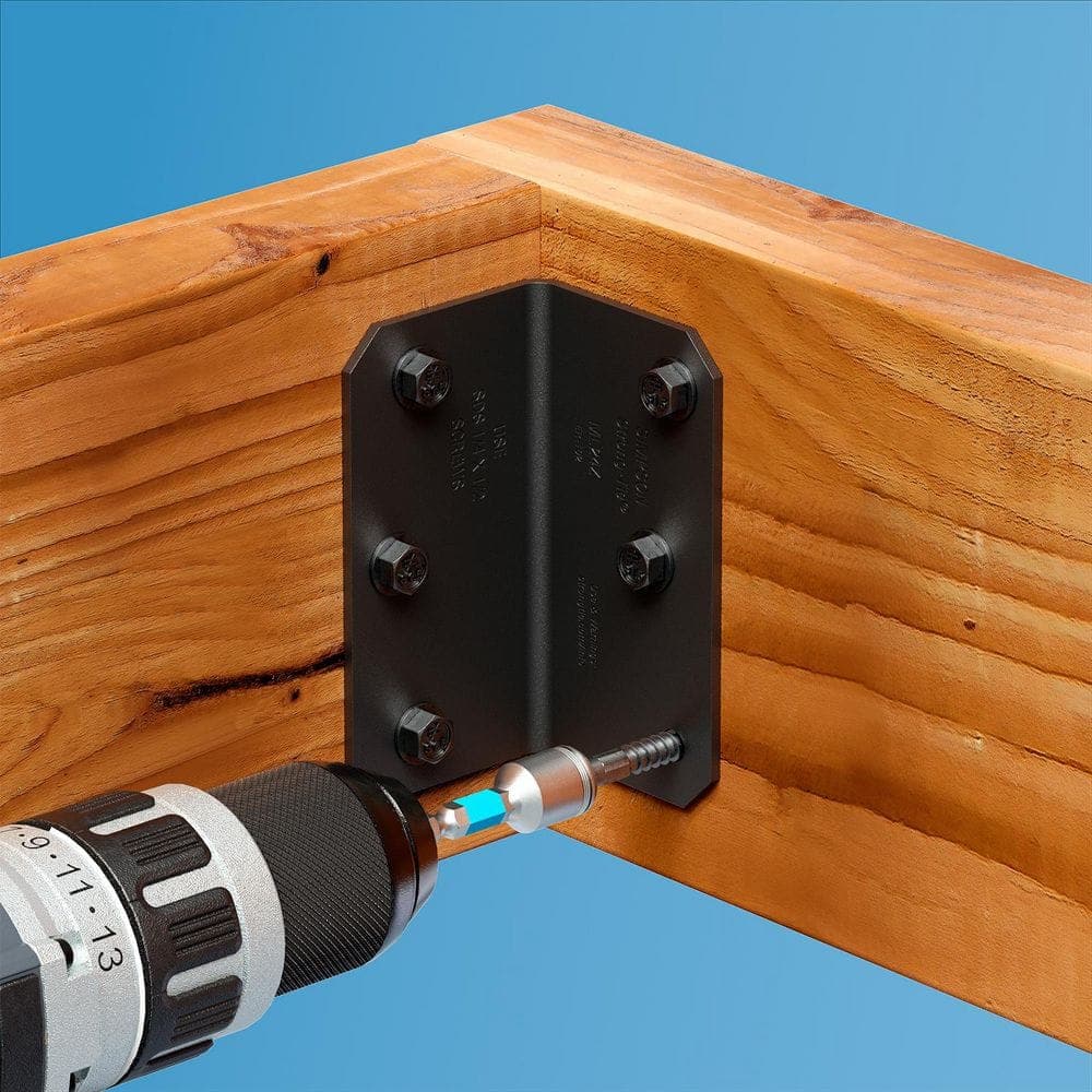 Simpson Strong-Tie Outdoor Accents MLPC 2 in. x 4 in. 12-Gauge ZMAX, Black Powder-Coated Medium L Angle (2)