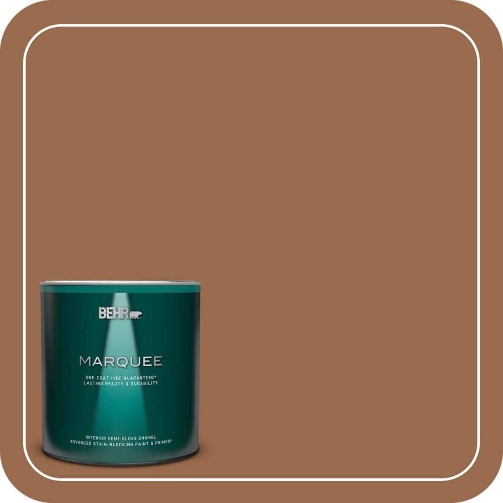 BEHR MARQUEE 1 qt. #S230-7 Toasted Bagel One-Coat Hide Semi-Gloss Enamel Interior Paint & Primer