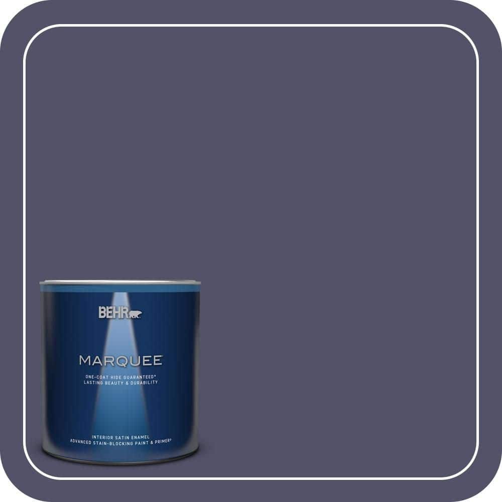 BEHR MARQUEE 1 qt. #640F-7 Academy Purple Satin Enamel Interior Paint & Primer