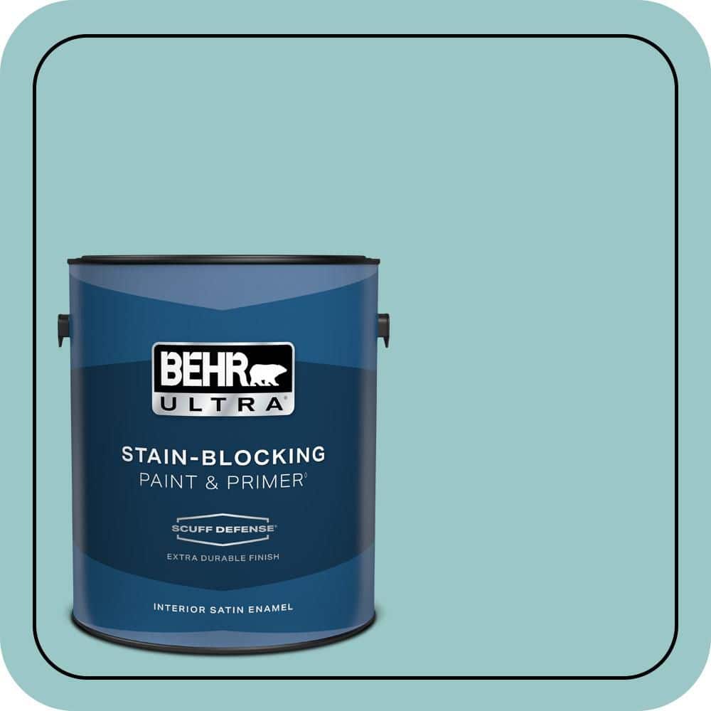 BEHR ULTRA 1 gal. #MQ6-08 Aquifer Extra Durable Satin Enamel Interior Paint & Primer