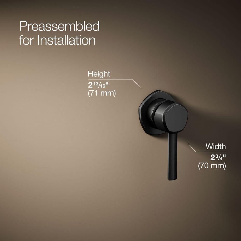 KOHLER Occasion Wall-Mount Bathroom Sink Faucet Handle, Matte Black (3)