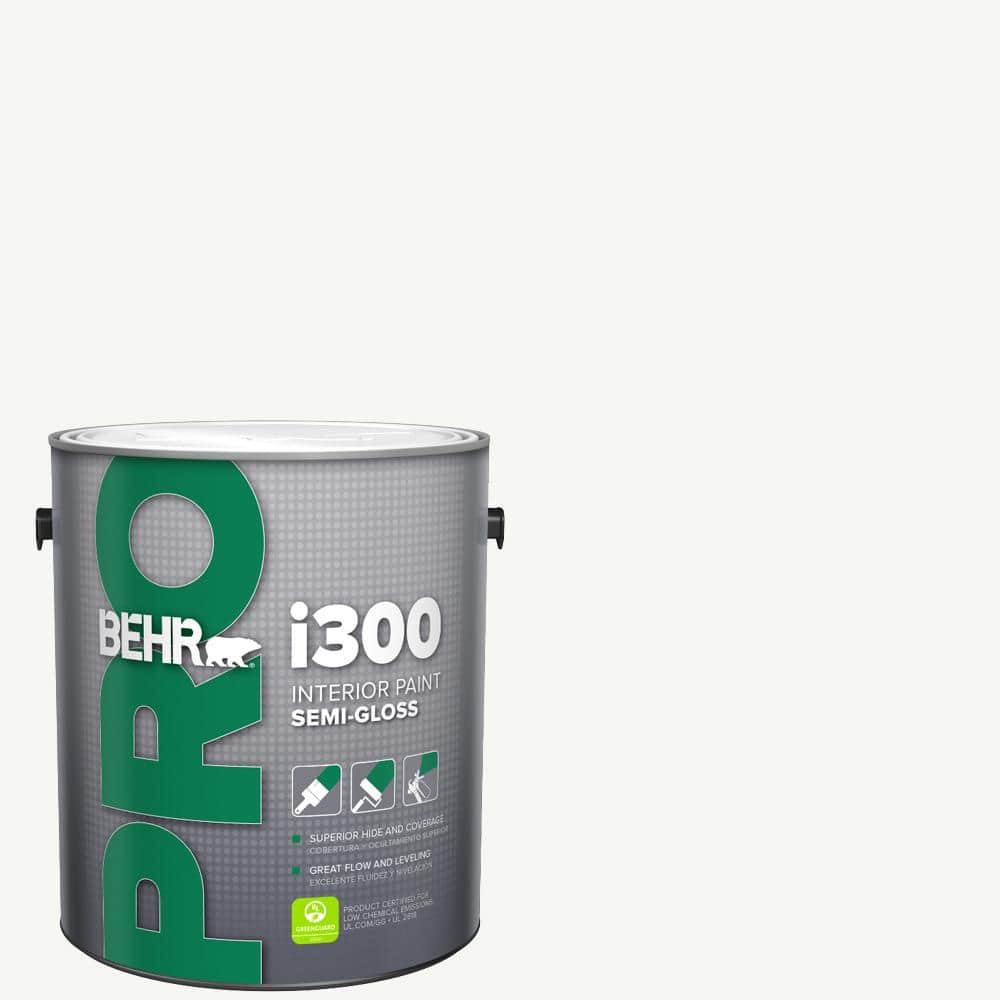 BEHR PRO 1 gal. i300 White Semi-Gloss Interior Paint