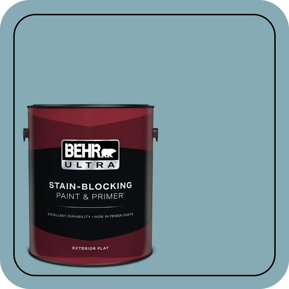 BEHR ULTRA 1 gal. #S450-4 Crashing Waves Flat Exterior Paint & Primer
