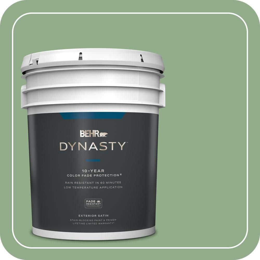 BEHR DYNASTY 5 gal. #MQ6-46 Flora Green Satin Enamel Exterior Stain-Blocking Paint & Primer