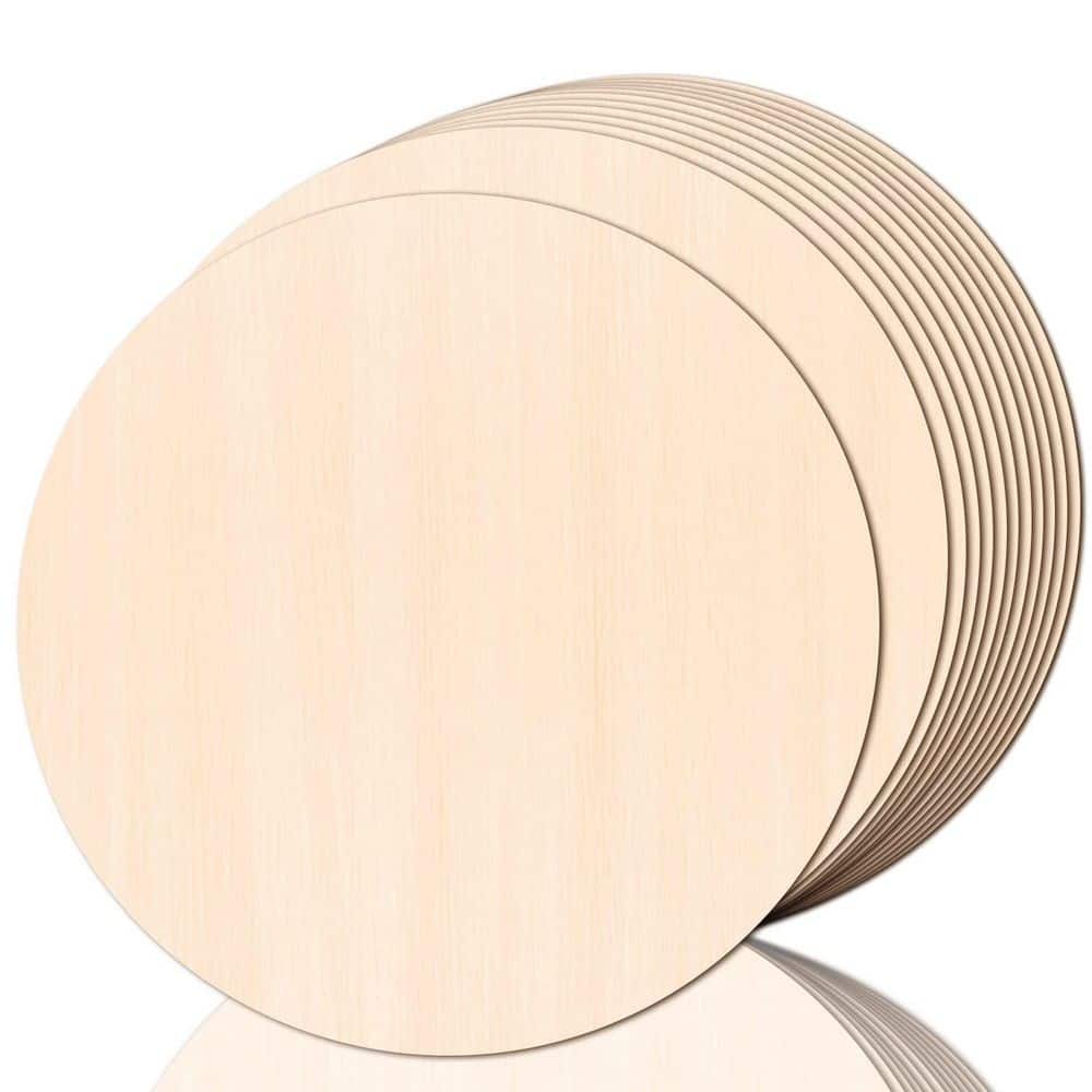 Afoxsos 0.1 in. x 12 in. x 12 in. Unfinished Particle Board Wood Circles for DIY Projects, Crafts and Decorations (12-Pack) (2)