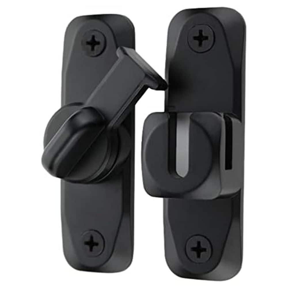 Unbranded Heavy Duty Flip Door Latch Black 90-180° Adjustable Anti-Rust Safety Lock for Gates Barns Cabinets (1)