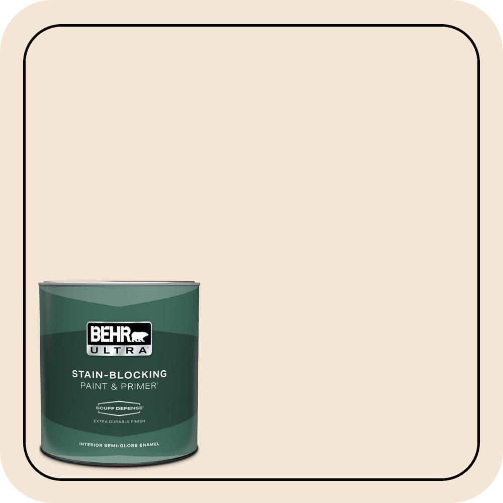 BEHR ULTRA 1 qt. #S290-1 Vanilla Paste Extra Durable Semi-Gloss Enamel Interior Paint & Primer
