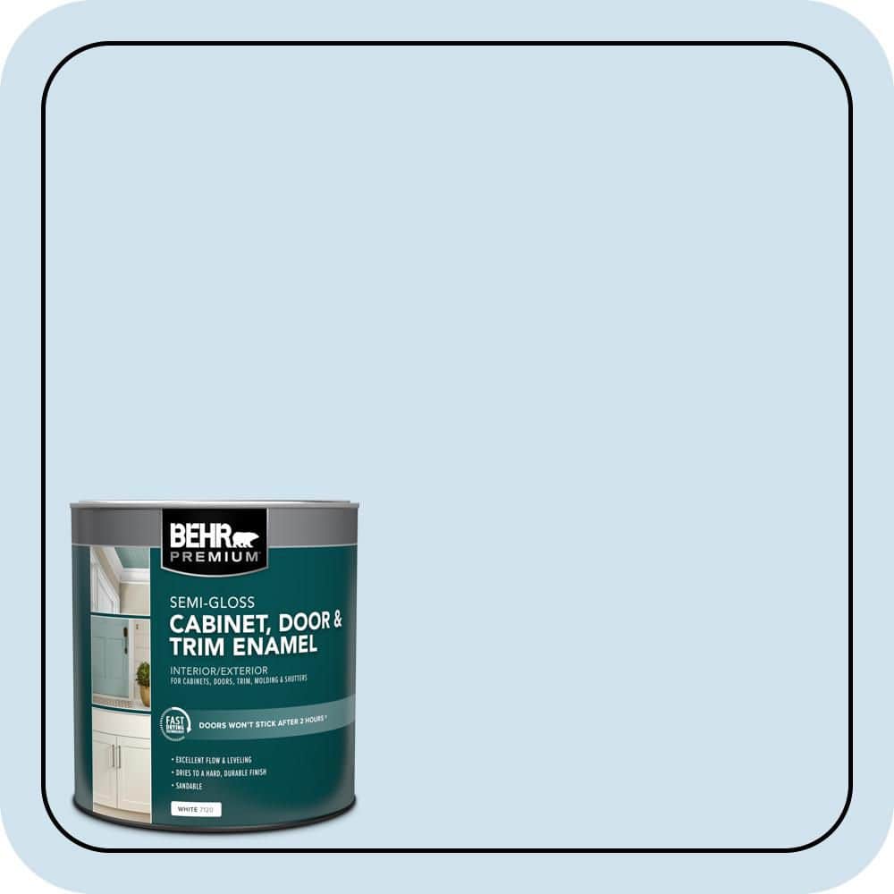 BEHR PREMIUM 1 qt. #M520-1A Soft Cloud Semi-Gloss Enamel Interior/Exterior Cabinet, Door & Trim Paint (1)