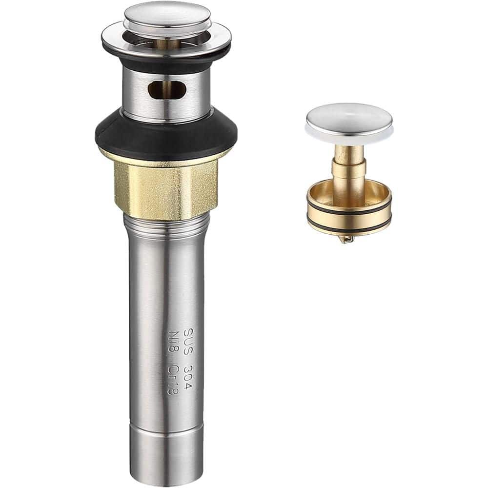 Unbranded Pop-Up Drain Stainless Steel Included Overflow Anti-Clogging for Vessel Sink Lavatory Vanity Sink Drain Brushed Nickel (1)