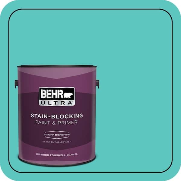 BEHR ULTRA 1 gal. #490B-4 Sea Life Extra Durable Eggshell Enamel Interior Paint & Primer (2)