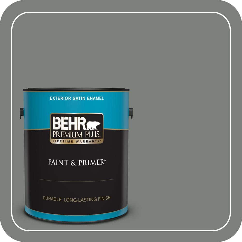 BEHR PREMIUM PLUS 1 gal. #MQ6-20 Coastal Storm Satin Enamel Exterior Paint & Primer