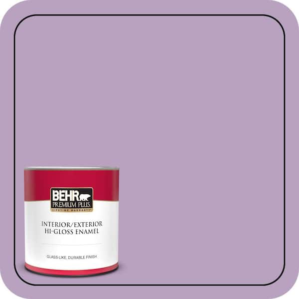 BEHR PREMIUM PLUS 1 qt. #660D-4 Lilac Rose Hi-Gloss Enamel Interior/Exterior Paint & Primer (2)