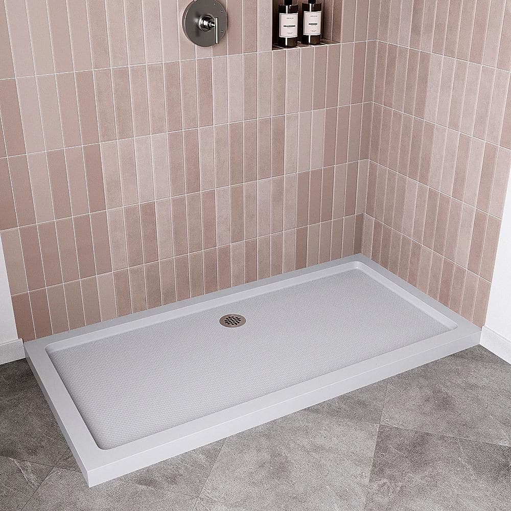 Streamline NT-384-600-LF 60 in. 30 in. Corner Acrylic Shower Pan Base, with Drain, ABS Drain Included (3)