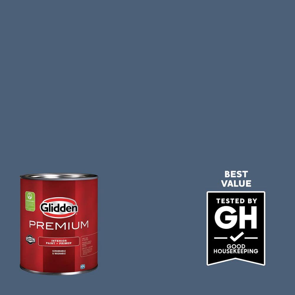 Glidden Premium 1 qt. PPG1163-6 Blue Fjord Flat Interior Latex Paint