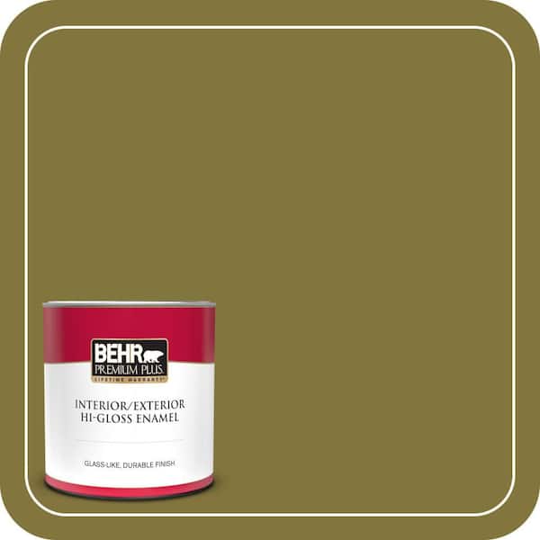 BEHR PREMIUM PLUS #390D-7 Marsh Grass Enamel & Primer Color Sample (4)