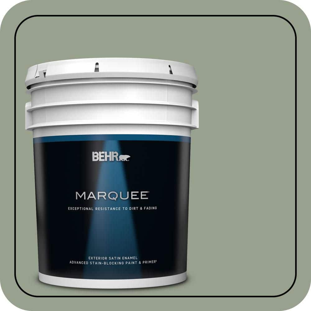 BEHR MARQUEE 5 gal. #N390-4 Bitter Sage Satin Enamel Exterior Paint & Primer