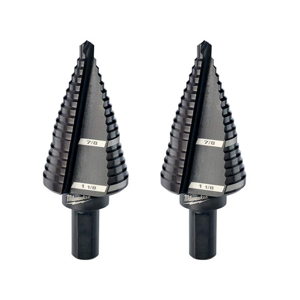 Milwaukee 7/8 in. - 1-1/8 in. #9 Black Oxide Step Drill Bit 2-Steps (2-Pack)