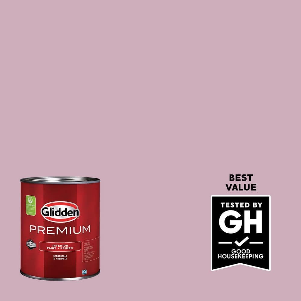 Glidden Premium 1 qt. PPG1045-4 Pink Potion Flat Interior Paint
