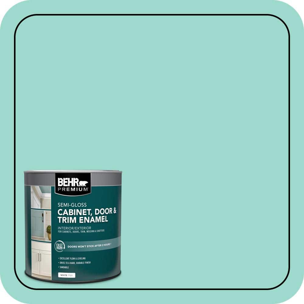 BEHR PREMIUM 1 qt. #P440-3 Fish Pond Semi-Gloss Enamel Interior/Exterior Cabinet, Door & Trim Paint