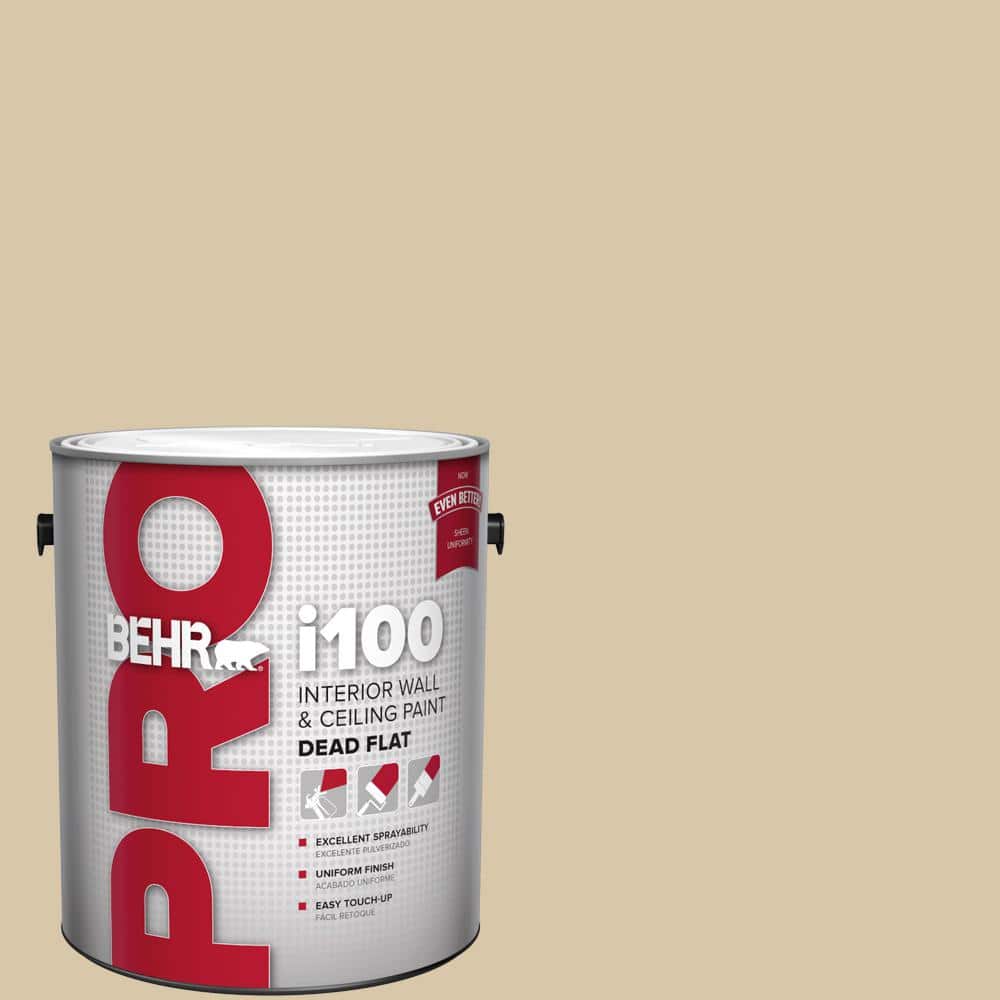 BEHR PRO 1 gal. #ECC-54-1 New Khaki Dead Flat Interior Paint