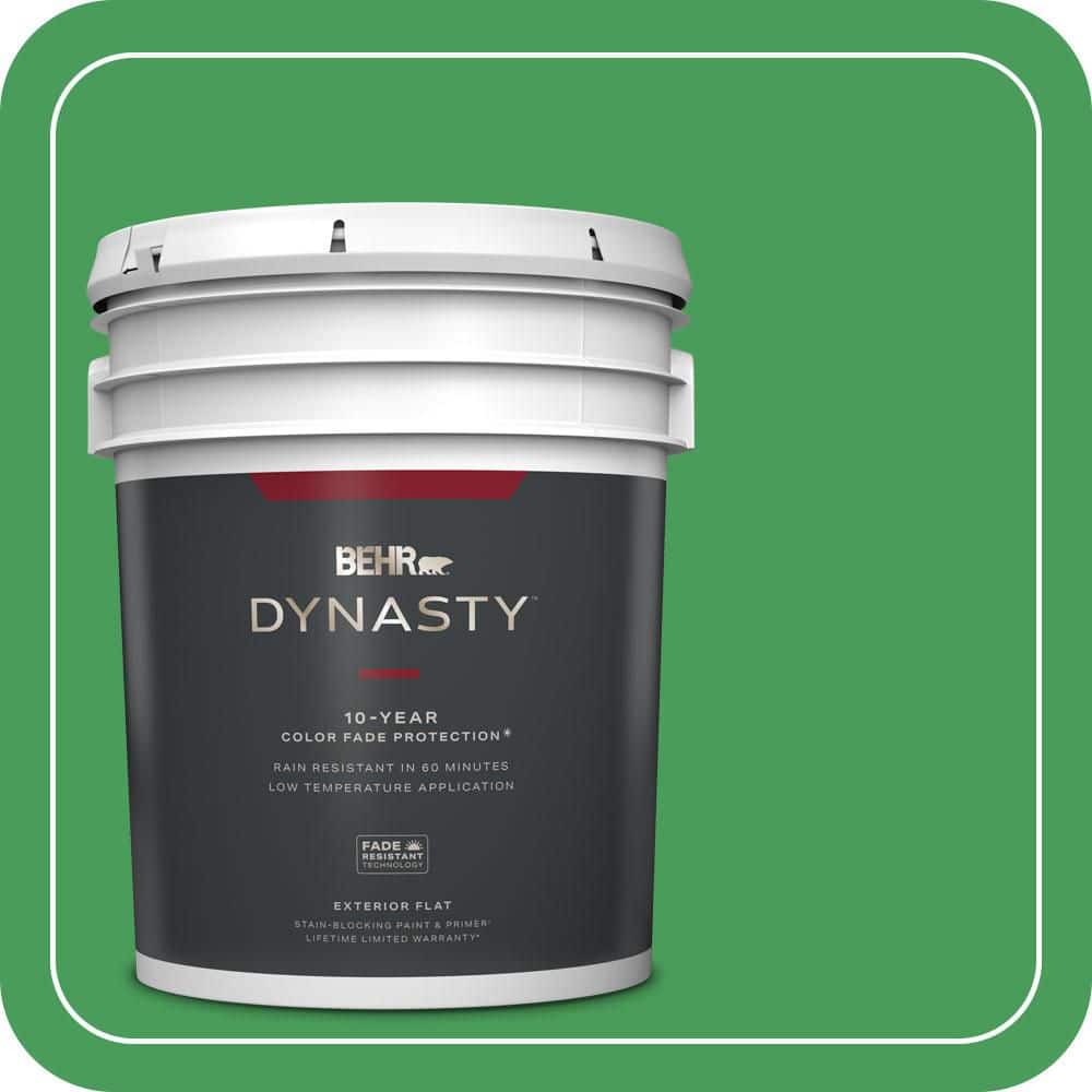 BEHR DYNASTY 5 gal. #P400-6 Clover Patch Flat Exterior Stain-Blocking Paint & Primer