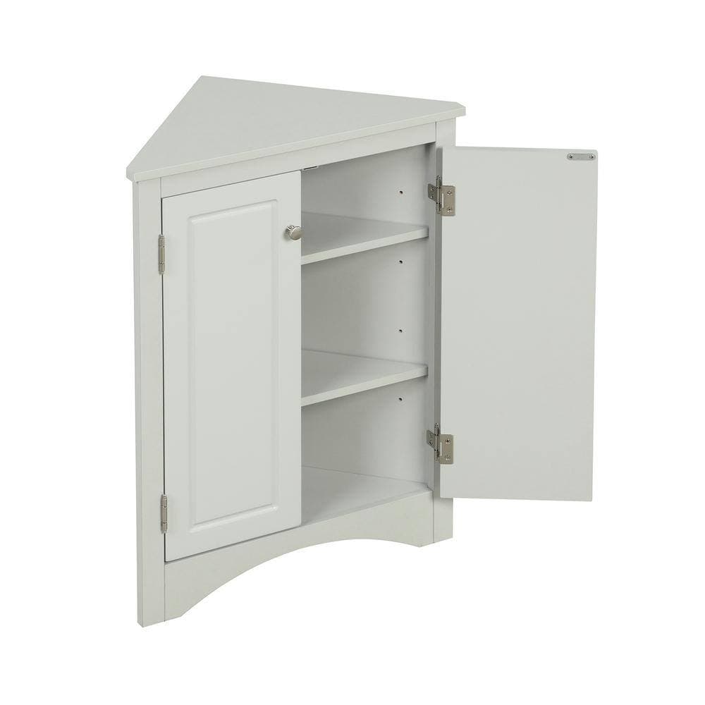 Unbranded 17.2 in. W 17.2 in. D 31.5 in. H Linen Cabinet, Triangle Bathroom Storage Cabinet with Adjustable Shelves (3)