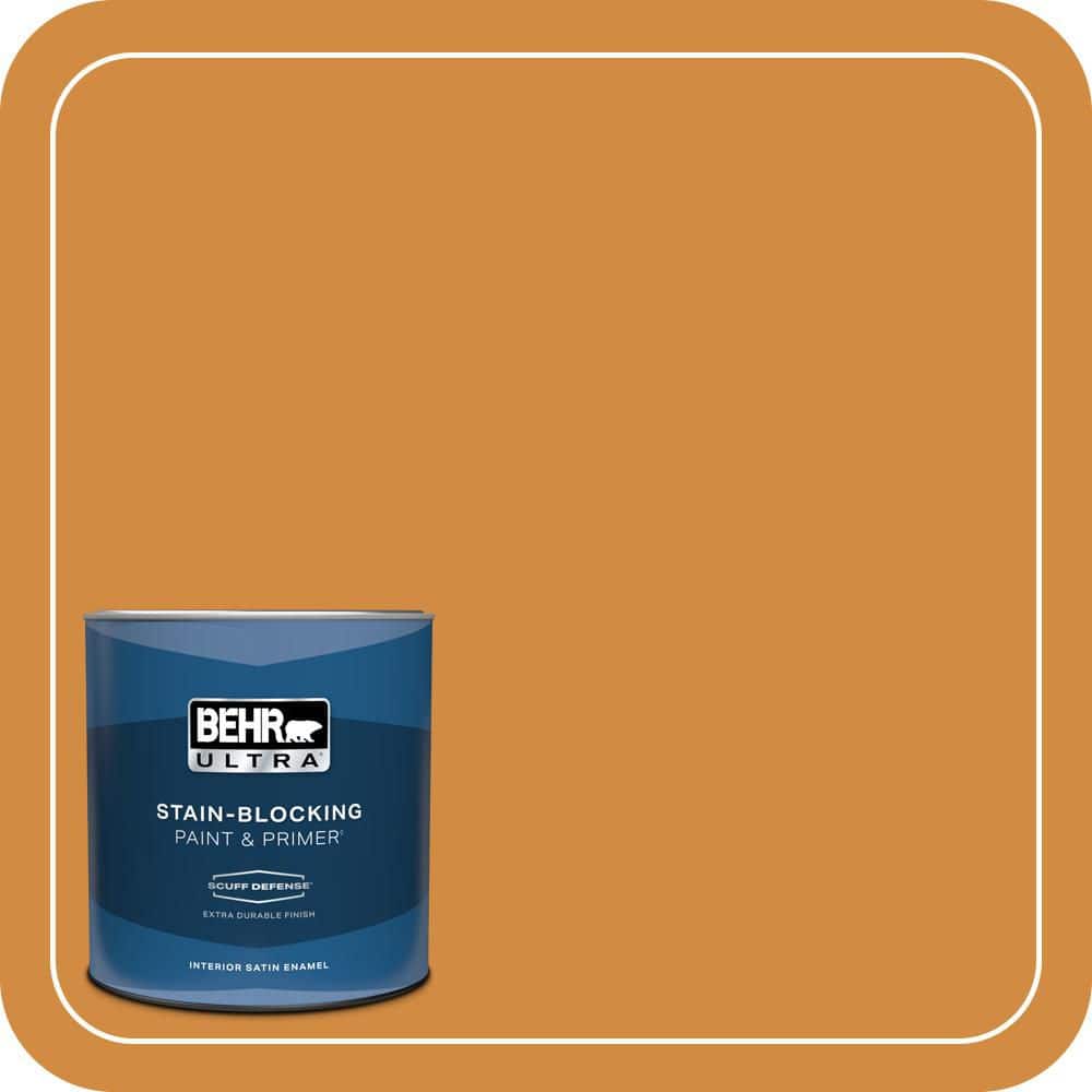 BEHR ULTRA 1 qt. #PMD-105 Buried Treasure Extra Durable Satin Enamel Interior Paint & Primer