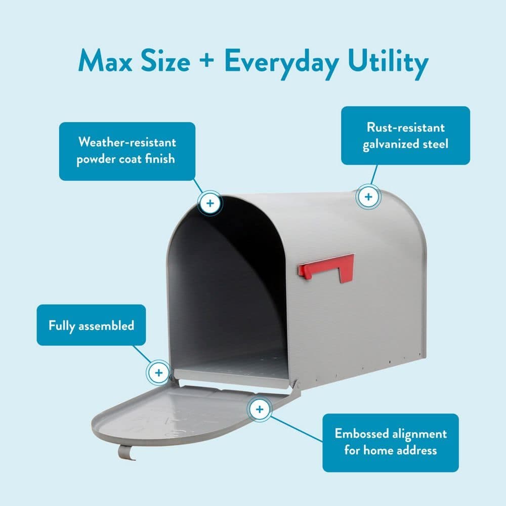 Architectural Mailboxes Stanley Gray, Extra Large, Steel, Post Mount Mailbox (3)