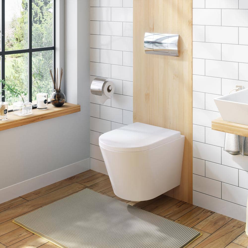 Icera Vista Wallhung Elongated Toilet Bowl with Soft Close Seat in White (3)