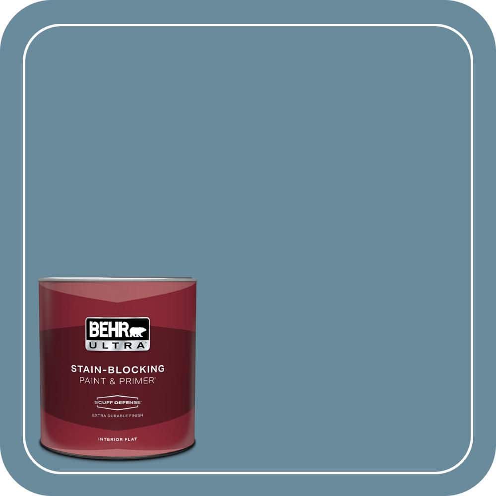BEHR ULTRA 1 qt. #550F-5 Winter Lake Extra Durable Flat Interior Paint & Primer