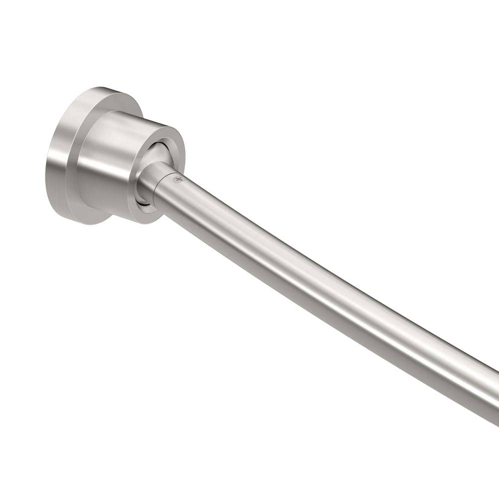 Gatco Modern Minimalist 72 in.Curved Shower Rod Set in Satin Nickel (1)