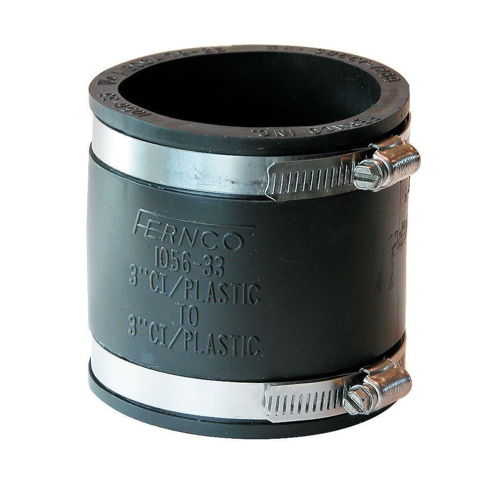 Fernco 3 in. x 3 in. PVC DWV Mechanical Flexible Coupling