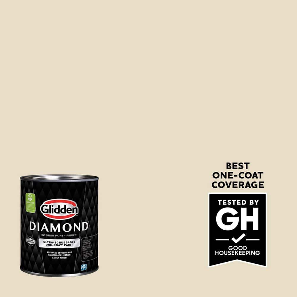 Glidden Diamond 1 qt. PPG1098-2 Heavy Cream Flat Interior Paint with Primer
