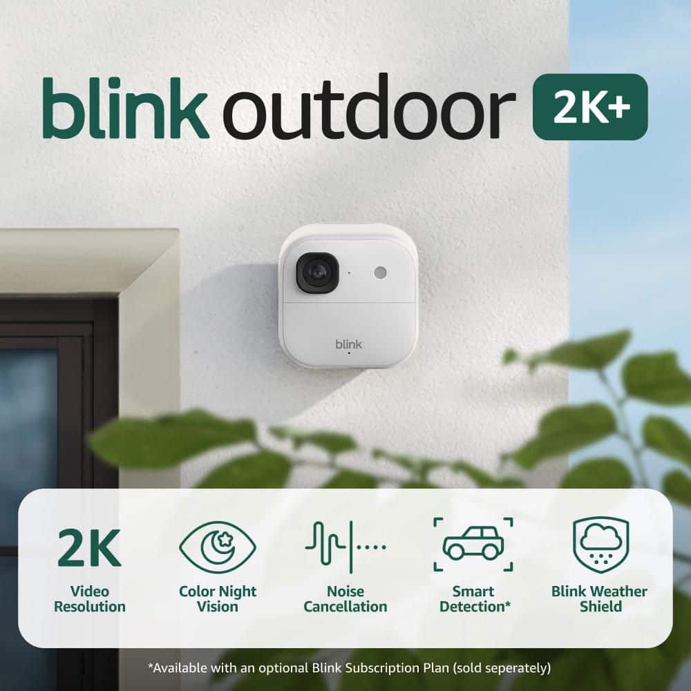 Blink Outdoor 2K+ Battery (Newest Model)Wireless Smart Security Camera,2K Resolution,Sync Module Core Included 5-Cameras White (3)