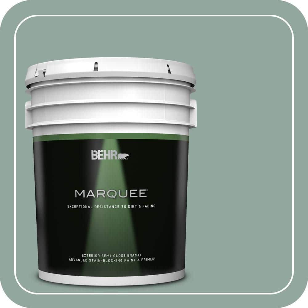 BEHR MARQUEE 5 gal. #PPU12-05 Lotus Leaf Semi-Gloss Enamel Exterior Paint & Primer