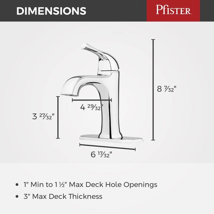 Pfister Ladera Single Handle Single Hole Bathroom Faucet in Polished Chrome (4)