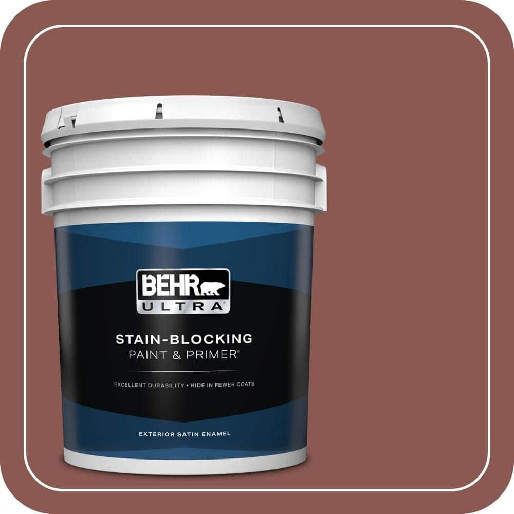 BEHR ULTRA 5 gal. #MQ1-20 Rust Satin Enamel Exterior Paint & Primer