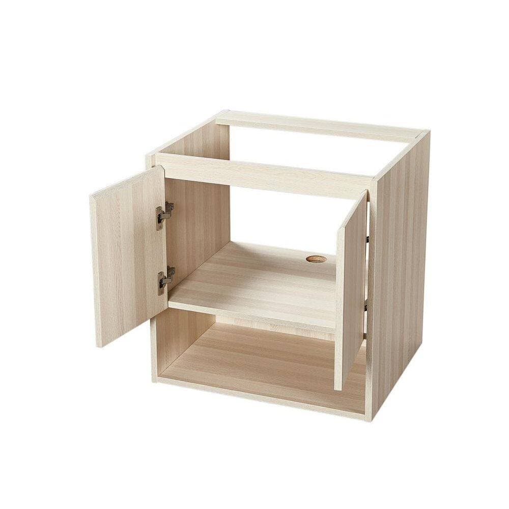 NexHome 24 in. Wall Mount Bath Vanity Cabinet without Top, Moisture Resistant with Open Shelf in White Oak (3)