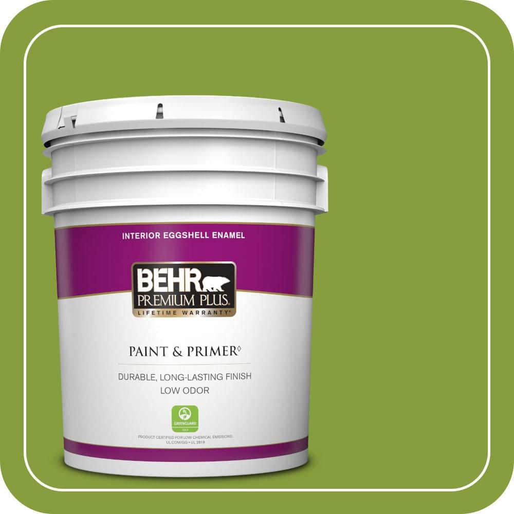 BEHR PREMIUM PLUS 5 gal. #T14-18 New Shoot Eggshell Enamel Low Odor Interior Paint & Primer