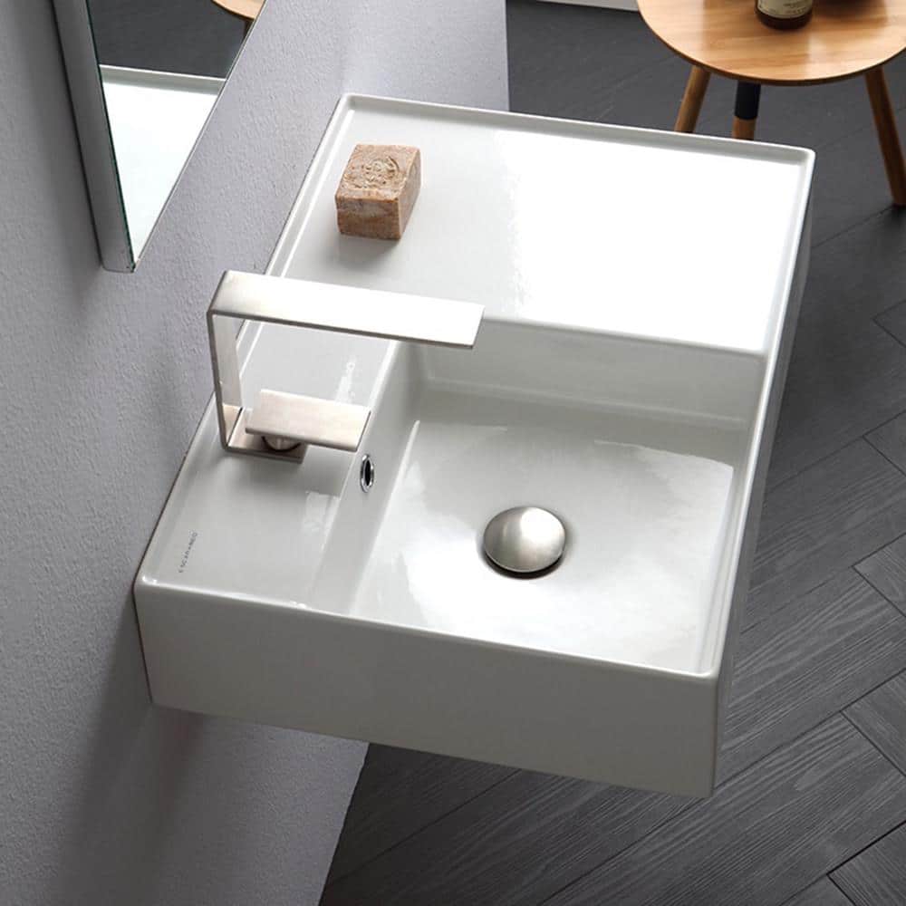 Nameeks Teorema Wall Mounted Bathroom Sink in White (3)