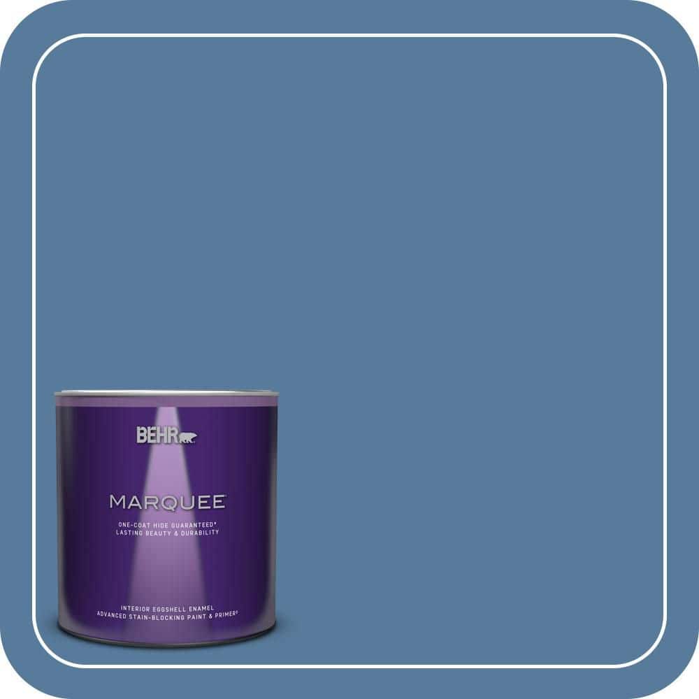 BEHR MARQUEE 1 qt. #PPU14-02 Glass Sapphire One-Coat Hide Eggshell Enamel Interior Paint & Primer