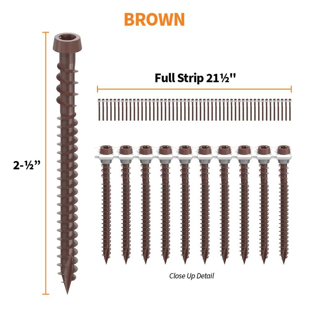 CAMO #10 x 2-1/2 in. Brown Star Flat-Head Drive Collated Composite Deck Screw (1000-Count) (2)