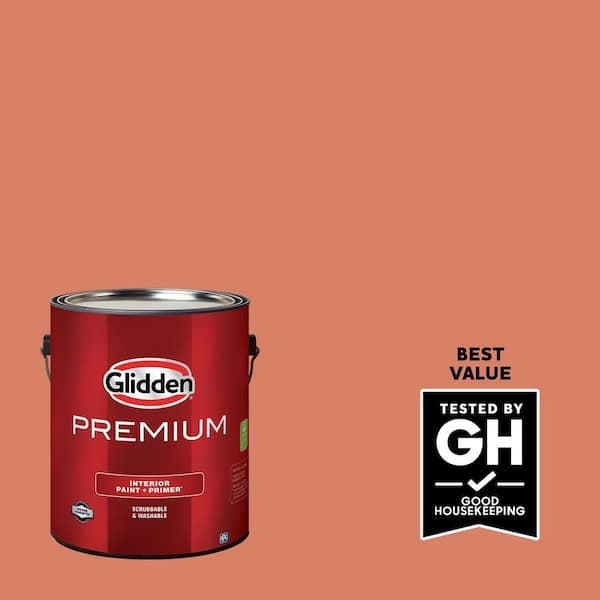 Glidden Premium 1 gal. PPG1192-6 Summer Sunset Eggshell Interior Latex Paint (2)