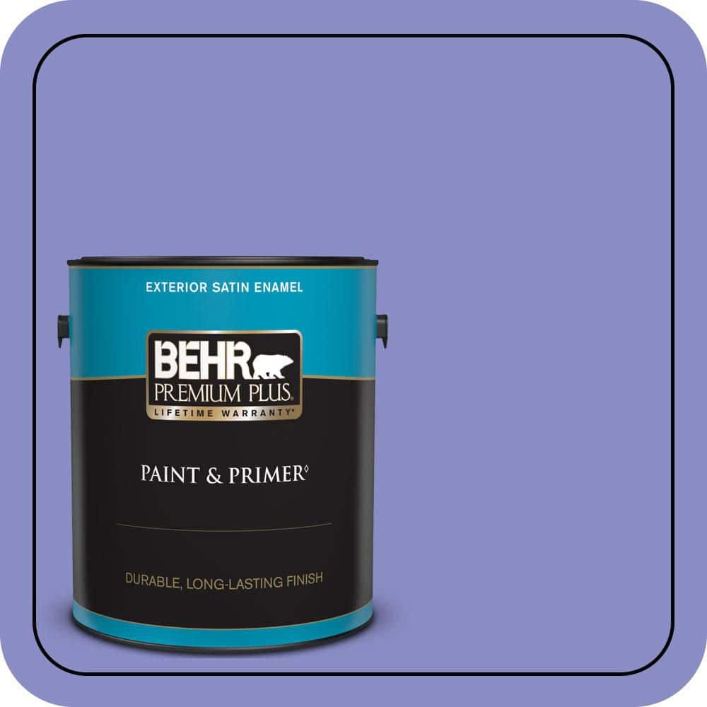 BEHR PREMIUM PLUS 1 gal. #P550-5 Carriage Ride Satin Enamel Exterior Paint & Primer