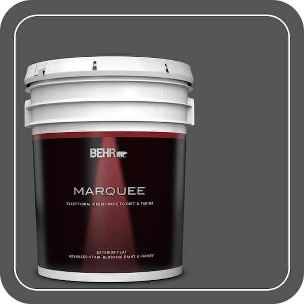 BEHR MARQUEE 5 gal. #QE-62 Maximum Gray Flat Exterior Paint & Primer (2)