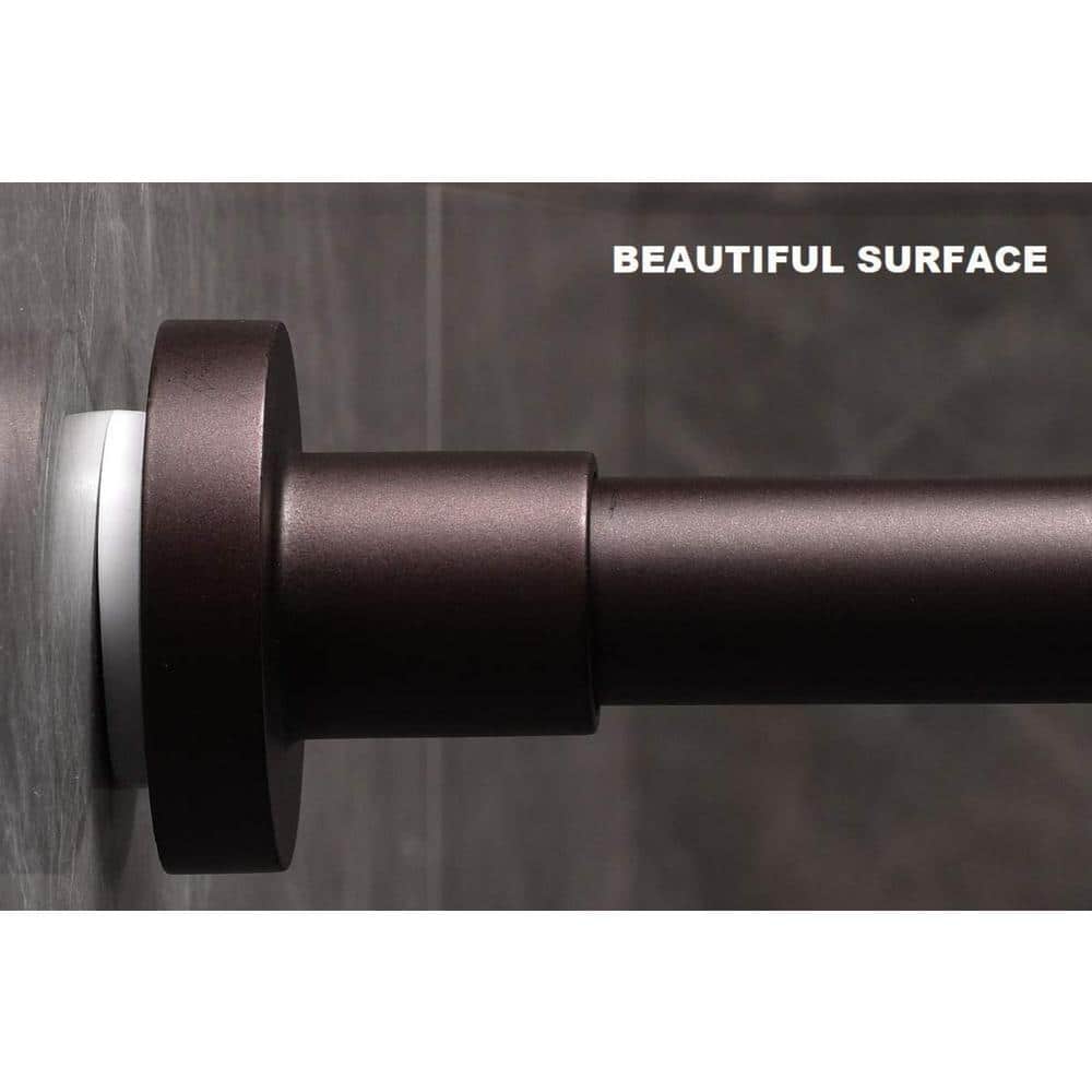 Dyiom Shower Curtain Rod 43-73 In. Matte Bronze, Never Rust and Non-Slip Spring Tension Rod, Stainless Steel (2)