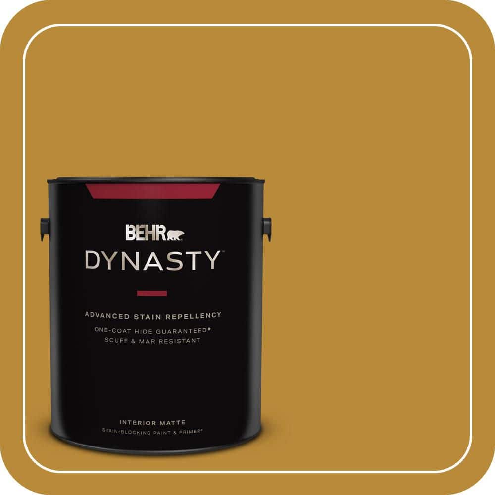 BEHR DYNASTY 1 gal. #S-H-350 Burmese Gold Matte Interior Stain-Blocking Paint & Primer