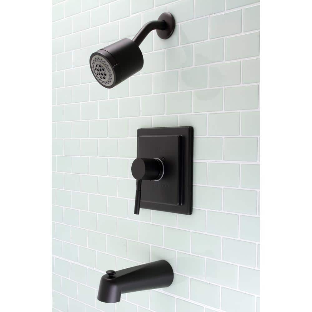 Kingston Brass Concord Single Handle 2-Spray Tub and Shower Faucet 2 GPM with Pressure Balance in Matte Black (2)